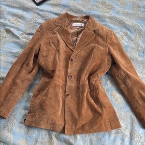 Jones New York Tan Blazer Classic Suede